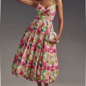 Anthropology, Hutch Midi Floral Dress, XS